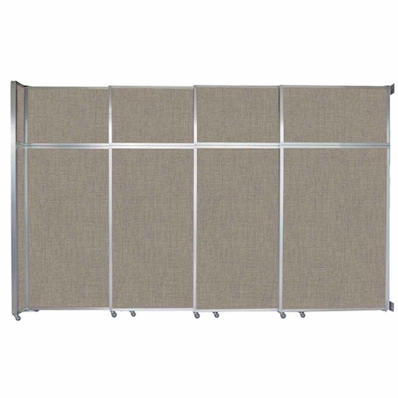 Versare Operable Wall Sliding Room Divider 12'8" x 8'5-1/4" Warm Pebble Fabric 1070276